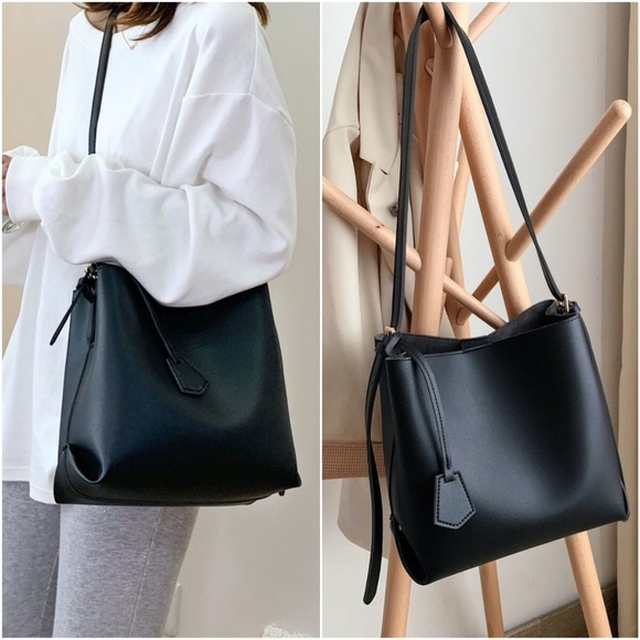 Handbags - classic black medium sized crossbody bag